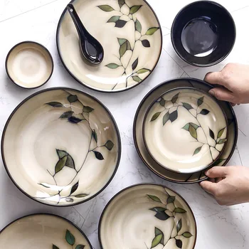 Coreea de masă din Ceramică Set Creativ de Mână-pictat Supă de Orez Castron Salata Castron Mare Masă Principală Friptura de Pâine Farfurie Farfurie de Desert