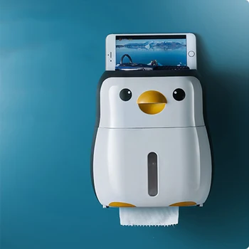 Creative Pinguin Toaletă Suportul Pentru Rola De Hârtie De Perete Impermeabil Montat Cutie De Depozitare Tava Cutie De Tesut Organizator Accesorii De Baie