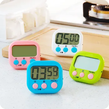 Cronometru de bucătărie Magnetic Digital LCD Temporizator Alarma cu Stand Alb Cronometru de Bucătărie pentru Gătit Practic Ceas