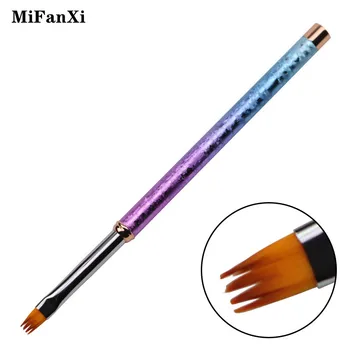 Culoare Mâner de Metal Gradient de Pictura Perie de Unghii Desen Pix cu Gel UV Manichiura Nail Art Brush Tool