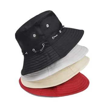 Culoare Solidă Găleată Pălărie Bărbați Femei Vara Panama Capac În Aer Liber, Plajă, Soare Pescuit Pescar Palarie Unisex Flat Top Capace