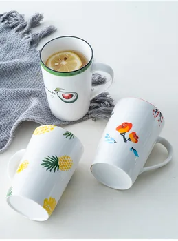 Cupa de Cana cu Lemn Capac Nordic Uri Ceramice Cana de Apa Acasă Creative Simplu Drăguț Mari Home Office Apă Ceașcă de Ceai