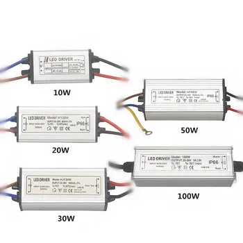 Curent Constant LED Driver rezistent la apa IP66 10W 20W 30W 50W 100W Putere de Alimentare AC 85V-265V Intrare 110V 220V Transformator de Iluminat