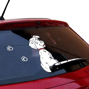 Câinele se Deplasează Coada Labe Masina Autocolante 3D de Desene animate Creative Auto Parbriz Spate Vehicul Ștergătoarelor Decal Stil de Decorare Autocolant