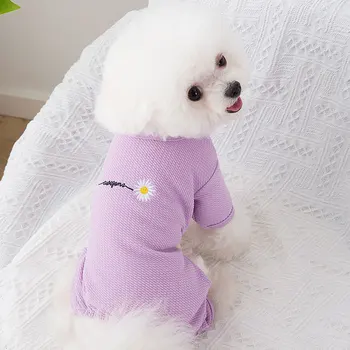 Daisy Salopete Îmbrăcăminte pentru animale de Companie Câini Subțire pentru Haine de Câine Mic Costum Respirabil Bulldog francez de Vara Violet Băiat Guler Perro