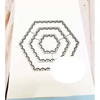 Dantela hexagon Tăiere a Metalelor, Matrițe, pentru DIY Scrapbooking Meserii Moare Taie Șabloane Filtru de Fotografie Șablon Album Decor Handmade