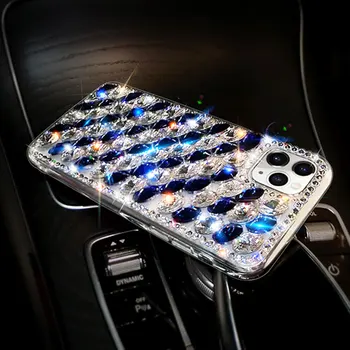 De lux Bijuterii Bling Stras Cristal de Diamant Pentru iPhone11promax 12 6S 7 8 plus X XR XS MAX de Acoperire acrilic Transparent cu Sclipici
