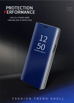 De lux Smart Mirror Caz de Telefon Pentru Samsung Galaxy A21S Vedere Clară Piele Flip Capacul suportului Pentru Galaxy A21 S-O 21S SM A217 A217F