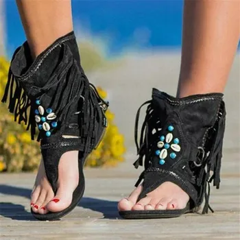 De mari dimensiuni femei ciucure plat flip-flop sandale de moda noua respirabil sandale cu platforma pentru femei pantofi casual jos slide-uri de femei