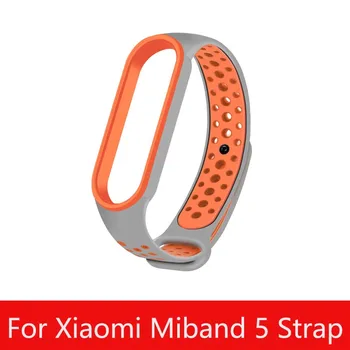 De vânzare la cald watchband breathble cu găuri Curea Pentru Xiaomi MiBand 5 curea Silicon Mi band5 trupa