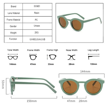 DECI&EI Retro Clasic Rotund ochelari de Soare Femei de Moda Trend Jeleu de Culoare Nuante UV400 Vintage Barbati Grey Ceai Ochelari de Soare