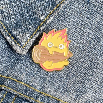 Demon de foc, Spiritul broșe Ghibli Mutarea Castelul lui Howl Anime Film Rever rucsac Copii email Ace insigna