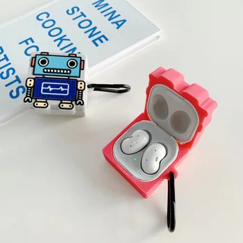 Desene animate 3D Robot Drăguț Cască Caz pentru Samsung Galaxy Muguri Trăi fără Fir Bluetooth Capac Moale de Muguri Pro 2021