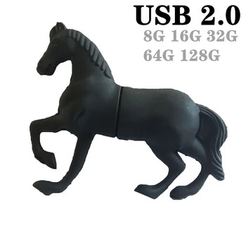 Desene animate Calul Negru Unitate Flash USB Pen Drive 4GB 8GB 16GB 32GB 64GB USB 2.0 Flash Drive Pendrive Memory Stick stick cadou