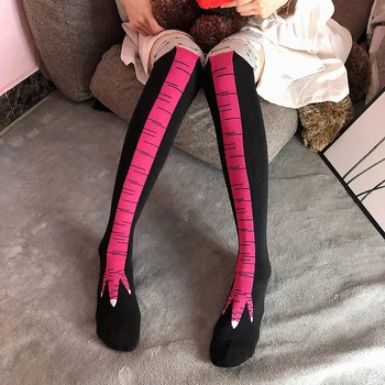 Desene Animate Japoneze Genunchi Șosete Femeie De Moda 2021 Bumbac Pui Picior Ciorapi De Echitatie Model De Struț Coapsei Mare Ciorapi