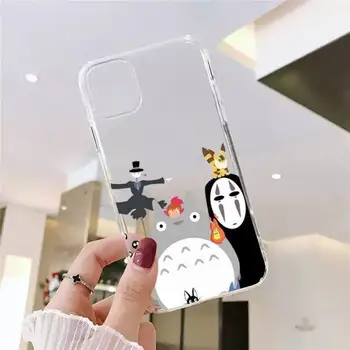 Desene animate Totoro Telefon Caz Transparent un Caz Clar Pentru Iphone 11 12 Pro Max 5s 6 6s 7 8 Plus X Xs Xs Max XR SE 2020 Accesorii
