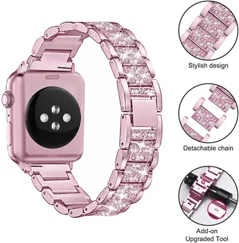 Diamant Curea+Caz Pentru Apple Watch Band 38mm 42mm iwatch 40mm 44mm Serie SE 6 5 4 3 2 1 femei brățară din oțel inoxidabil curea