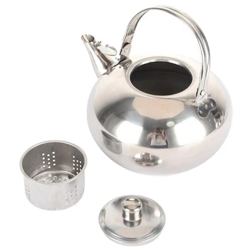 Din Oțel inoxidabil Apă Caldă Fierbător Oală, Vrac, aparat de Ceai Infuser Ceai Ceainic Ibric, Ceainic de Metal Detasabil cu Filtru de Ceai, Argint