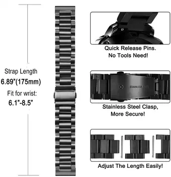 Din Oțel inoxidabil Curea Pentru Ceas Huawei Smartwatch 3 Banda Pentru HUAWEI WATCH 3 Pro Bratara Correa Watchband Ceas 3pro Accesorii