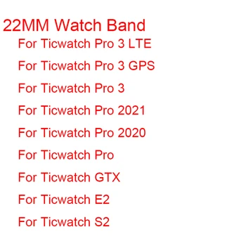 Din Piele Curele Pentru TicWatch Pro 3 GPS/TicWatch Pro 2020 4G/GTX/E2/S2 Ceas Inteligent Trupa 22MM Înlocuibile Bratara Correa