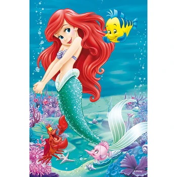 Disney DIY Diamant Tabloul Complet Pătrat Mermaid Princess cruciulițe Diamant Broderie Imagine Mozaic de Stras