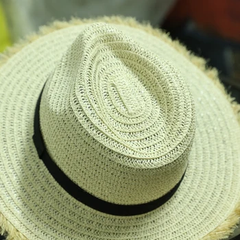 Dropshipping Pălărie de Vară Pentru Femei Casual Margine Largă Țese ciucuri Palarie de Soare Moda chapeu feminino Pliabil de Plaja Pălărie panama