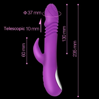Dual Vibration Telescopic AV Bagheta Încălzire Design Feminin Vibratoare Penis artificial Sex Produs Clitoridian G-spot Stimulator Jucarie Sexuala pentru Femeie