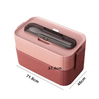 Dublu bento box Portabil în aer liber, containere de depozitare a alimentelor anti-Scurgere stil Japonez cutie de Prânz Cu Compartiment cooler boxs