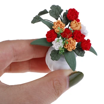 Fairy Flori Ornament De Gradina Mini-Ghiveci Flori Oală Casă De Păpuși Decor 1:12 Casă De Păpuși În Miniatură
