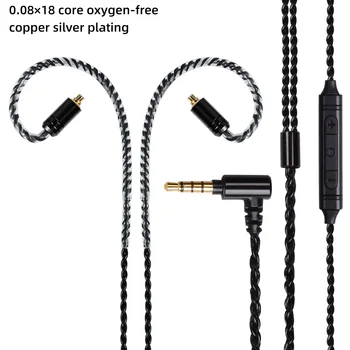 FDBRO Farfurie de Argint Cască MMCX A2DC 2Pin IE80 IM Cablu de 3.5 mm Cu Microfon Înlocuirea Căștilor de Sârmă Pentru SE215 SE425 SE535
