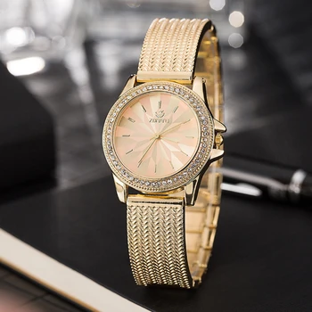 Femei de lux ceasuri 3Pcs cutie de cadou seturi de înaltă calitate placat cu aur bratari din otel inoxidabil cu cutii de ceasuri de mana pentru Femei cadouri