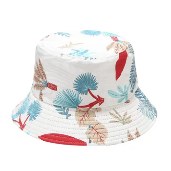 Femei elegante și de Bărbați Pescar Pălărie Florale Soare Excursie de Bumbac față-verso Găleată care pleacă Soarele Preveni Pălării de protecție solară Capac vizor