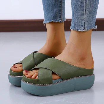 Femei Platforme Sandale 2020 Moda Plajă Indesata Papuci de Alunecare de pe Slide-uri în aer liber, Papuci de Femei Pantofi Casual Picătură de Transport maritim