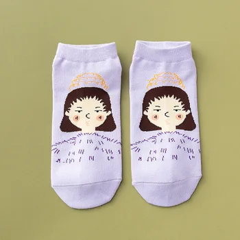 Femei Șosete De Moda Noua Glezna Șosete Fete Din Bumbac Colorat Imprimat Fata De Femei De Moda Fericit Ciorap Doamna Scurt Fată Șosete Drăguț Stil