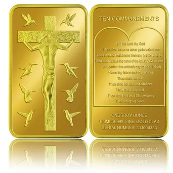 Festivalul Sovenir Cadouri Placat cu Aur de 24k Bar de Aur 999.9 Folie de Aur Bare de Metal Isus Comemorative de Artă Ornament în Valoare de Colectare