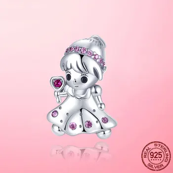 Fetița Farmecele Argint 925 Inima Dulce Fetita Farmecul Margele se potrivesc Original Pandora Brățară Brățară Bijuterii