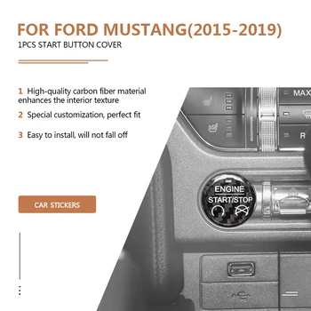 Fibra De Carbon, Motor Start-Stop Buton Capac Cheie Se Potrivesc Pentru Ford Mustang-2019 Accesorii Auto Styling Interior Decor