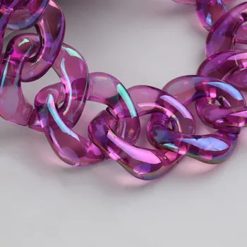FishSheep Transparente Colorate Acrilice Cravată Colier Pentru Femei La Modă De Mult Indesata Lanț Link-Ul De Guler Coliere 2021 Noua Moda