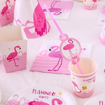 Flamingo Consumabile Partid Petrecere Veselă De Unică Folosință Seturi De Servetele Plăci Bannere Decoratiuni Tort De Duș Pentru Copii Decoratiuni