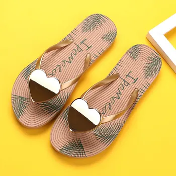 Flip-Flops Pentru Femei Nou Primavara-Vara Confortabil Papuci De Casă Slide Dragoste Decor Non-Alunecare De Vacanță Pe Plajă Pantofi Casual, Sandale Feminine