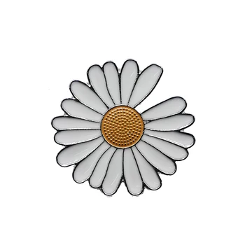 Floarea-Soarelui Brosa Argint Email Ace De Brosa Pentru Femei Sac De Drăguț Icon Insigne Cadou