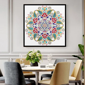 Forma speciala 5D Diamant Pictura Flori Mozaic Stras Imagine Broderie Mandala Acasă Decor pentru Camera de zi 30x30cm