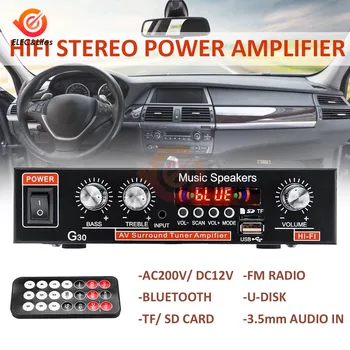G30 800W 110V-220V Digital Auto Amplificator de Putere Inteligent Bluetooth HIFI Stereo Subwoofer Music Player Suport FM TF, AUX 2 Canale