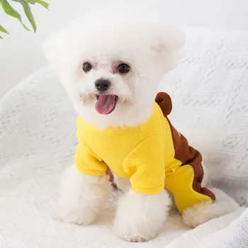 Haine de câine Poarte Îmbrăcăminte pentru animale de Companie pentru Câini foarte Mici Drăguț Salopete de Imprimare de Desene animate Catelul Primavara-Vara Colorate Băiat Ropa Para Perro