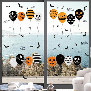 Halloween fereastra autocolante de desene animate bat craniu balon perete autocolante statice geam autocolante petrecere de Halloween decor acasă