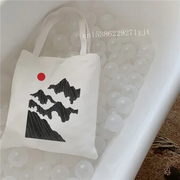 Harajuku Twin Peaks Munte de Zăpadă Japoneză Sac de Facultate Vânt Mare de cumpărături Simplu Geantă de mână Ulzzang Umăr Saci de Pânză