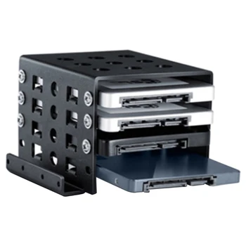 Hard disk cutie rack de stocare din Aliaj de Aluminiu Hard Disk Bay Pentru Plasarea 4-Strat de 2,5 Inch HDD/SSD Șasiu Hard Disk Golful Negru
