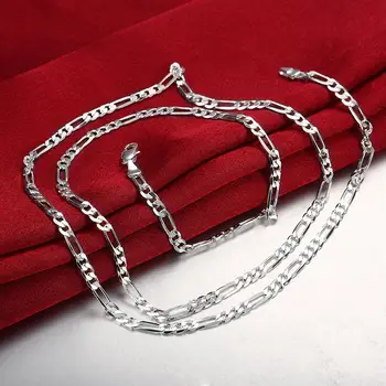 Hot clasic Argint 925 Coliere Bijuterii 16-30 Cm Rafinat 4MM colier de Moda de înaltă calitate, Cadouri de Craciun