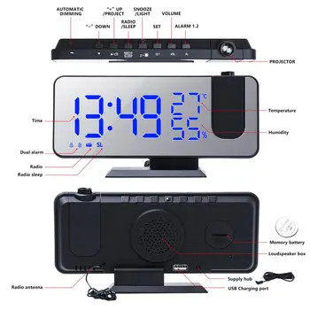 HOT FM Radio LED Digital Ceas cu Alarmă Inteligent Ceas de Masa Electronice Ceasuri pentru Desktop USB serviciu de Trezire, Ceas Cu Proiecție Timp de Amânare