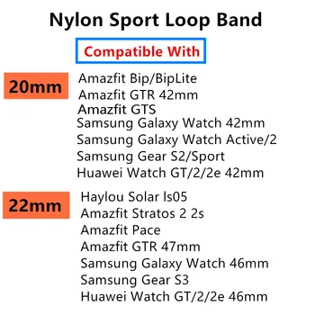 Huawei watch GT2/2e/pro curea Pentru Samsung Galaxy Watch activ 2/Gear S3 42mm 44/46mm nailon buclă Bratara amazfit GTR 20mm/22mm